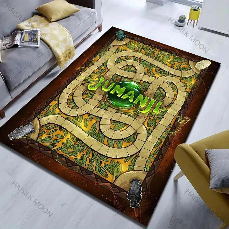 3D Game Juman-Ji Print Carpet for Bedroom Living Room Mat Suitable for Bedroom Living Room Study Yoga Rug, Large Area Black Mat