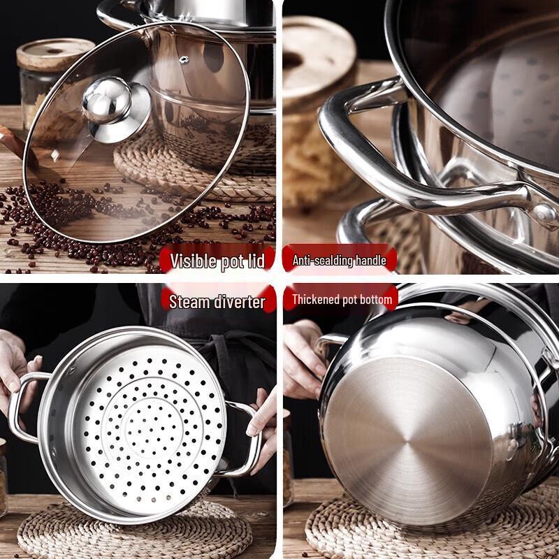 Adneny AO-63 Belle Series 3-Layer Stainless Steel Steamer Pot