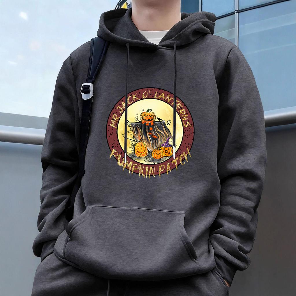 "Halloween" Herren Casual Hoodies Fleece Hip Hop 250g/m² Uni Pullover Sweatshirt Herren Sportbekleidung Kleidung Sweatshirt Herrenbekleidung