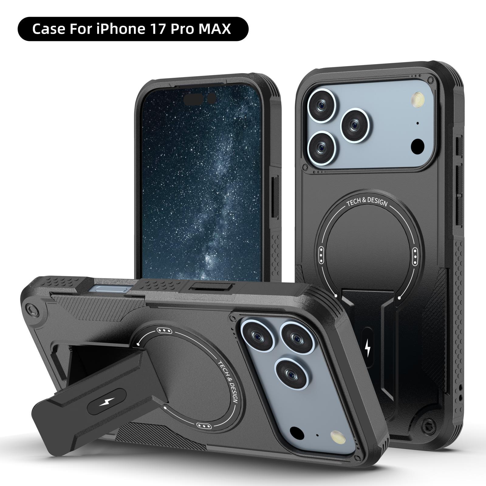 

For Magsafe Stand Invisible Hard Protective Phone Case for IPhone 17Air 17 Pro Max 16 15 14 Plus 13 12 Pro Max Magnetic Cover iPhone17 Pro