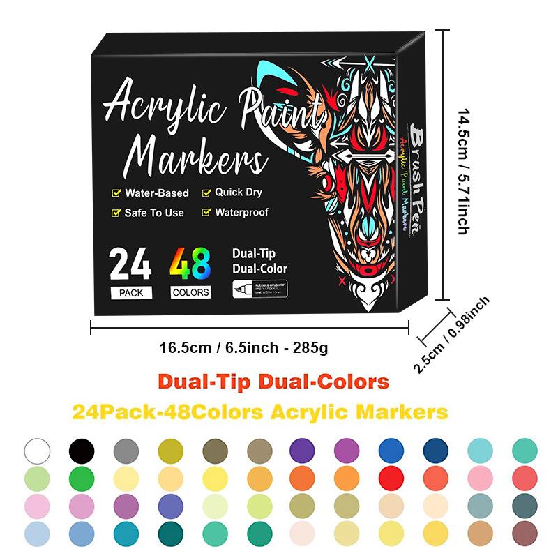 72 Color Nail Art Pens, 0.5 MM Nail Polish Pens Set Drawing Painting Point Liner Acrylic Painted Pen Kit, Waterproof Quick-drying Nail for DIY Gift