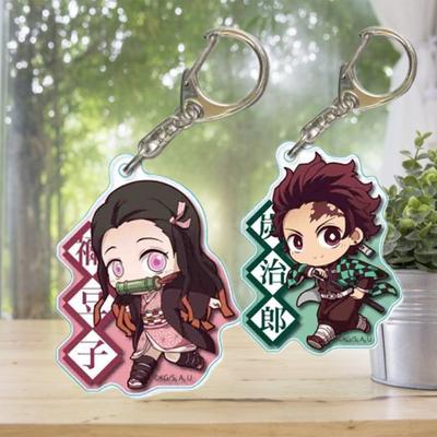 Pendant Smooth Surface Stainless Demon Slayer Tanjiro Nezuko Keychain Girl