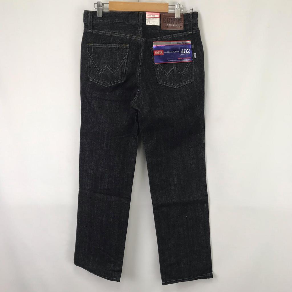 NEW Tag Unused Japan EDWIN 402 Black Denim Pants W29 Men's M Inset 74cm Gray Bottoms(USED)