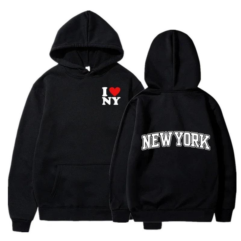 I Love New York Print Hoody Sweatshirt Teenagers