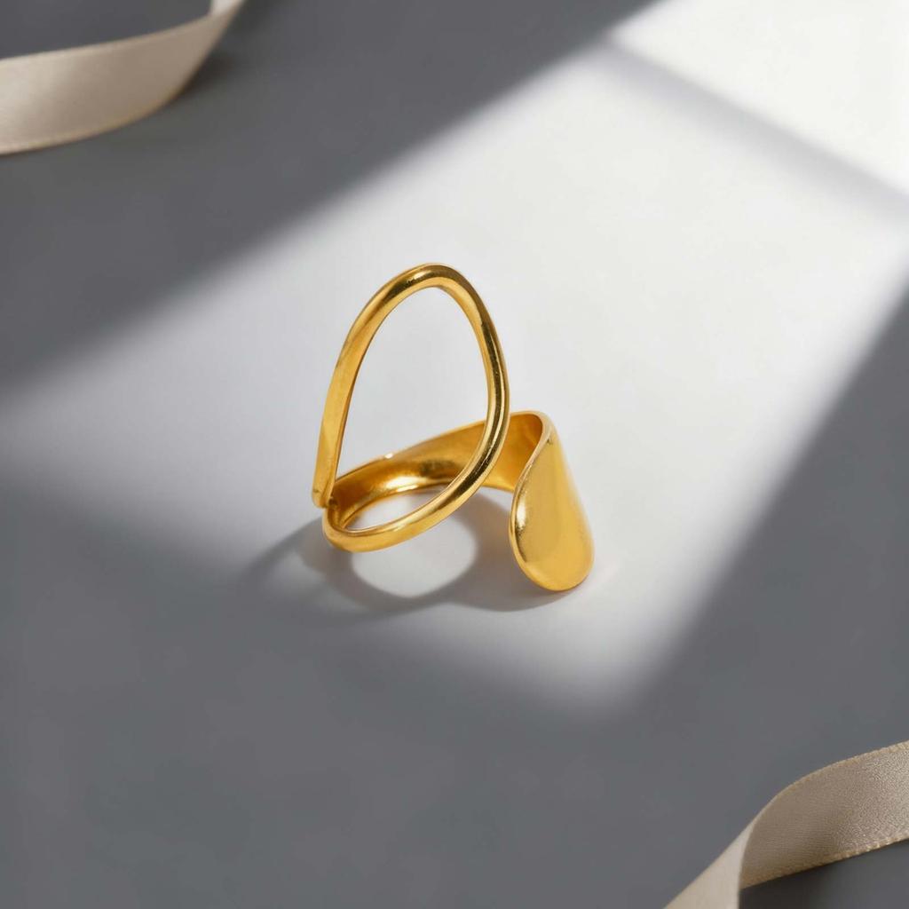 Statement Irregular Open Ring for Women,Gold Plated Stainless Steel Geometric Rings,Punk Party Birthday Jewelry Gift