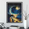 Diy Full Round Diamond Painting Landscape Moon Embroidery Cross Stitch Gift Home Decoration 30x40cm/12x16inch