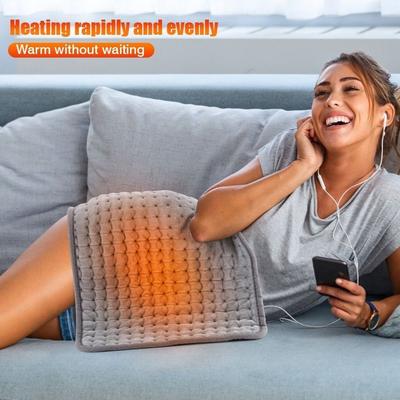 6-Speed Timing Functions Electric Heating Pad 9 Temperature Levels Timed Heating Heating Cushion Washable Gray Warm Pad