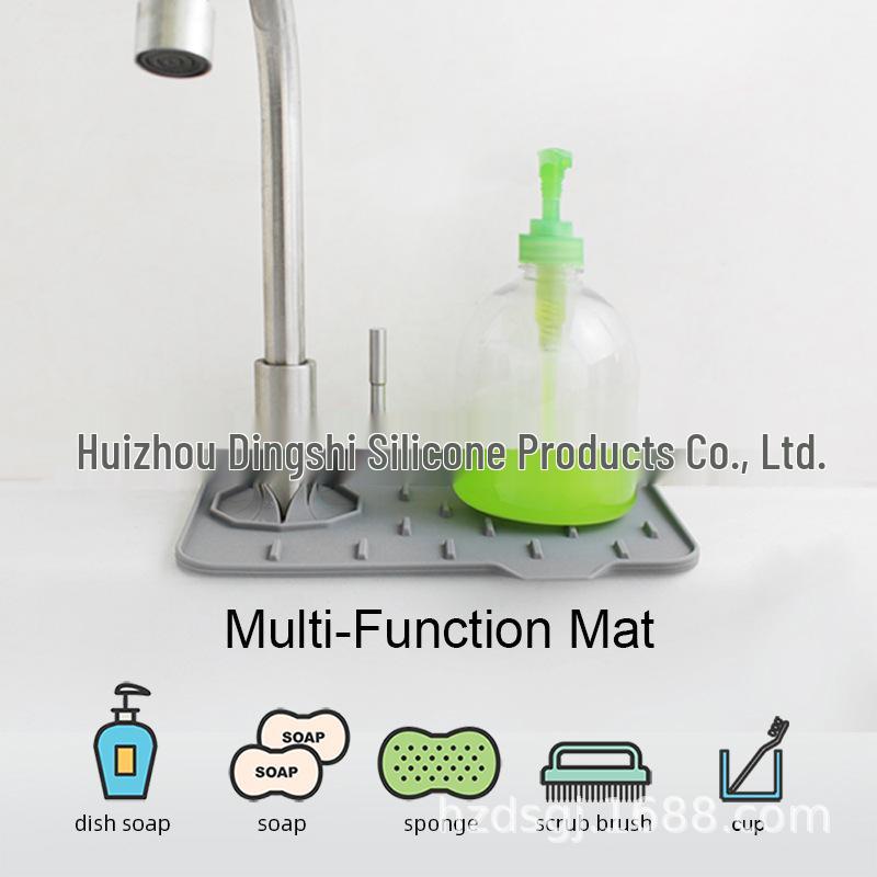Dual-Sided Silicone Sink Mat: Splash-Proof, Quick-Dry, Kitchen & Bathroom Faucet Baffle.