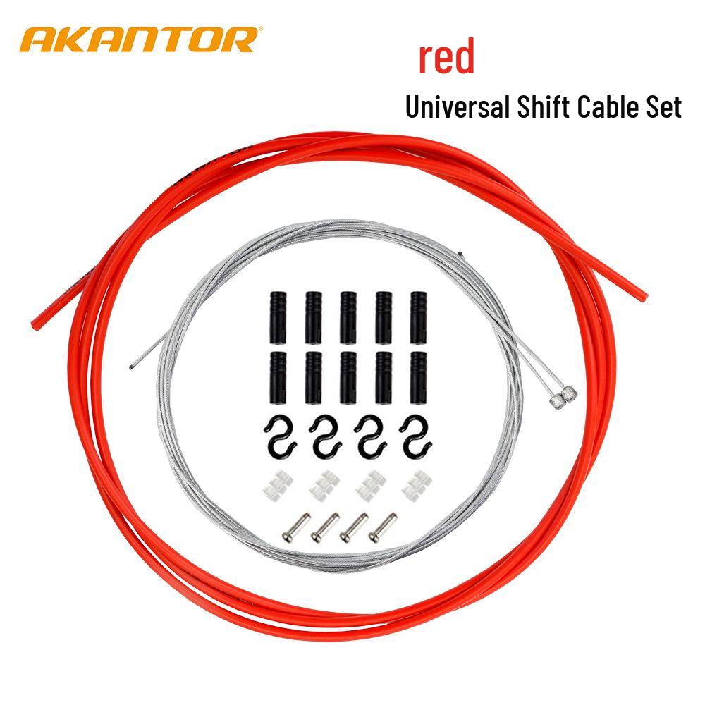 AKANTOR Bicycle Brake & Gear Shift Cable Set for Mountain, Road, or Folding Bikes
