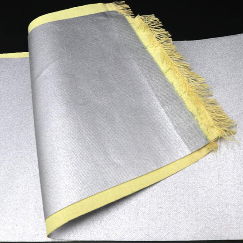 50cm/100cm*150cm 270g Aramid Silver-coated Fabric High-temperature Resistant Flame-retardant Fabric for DIY Sewing Clothing
