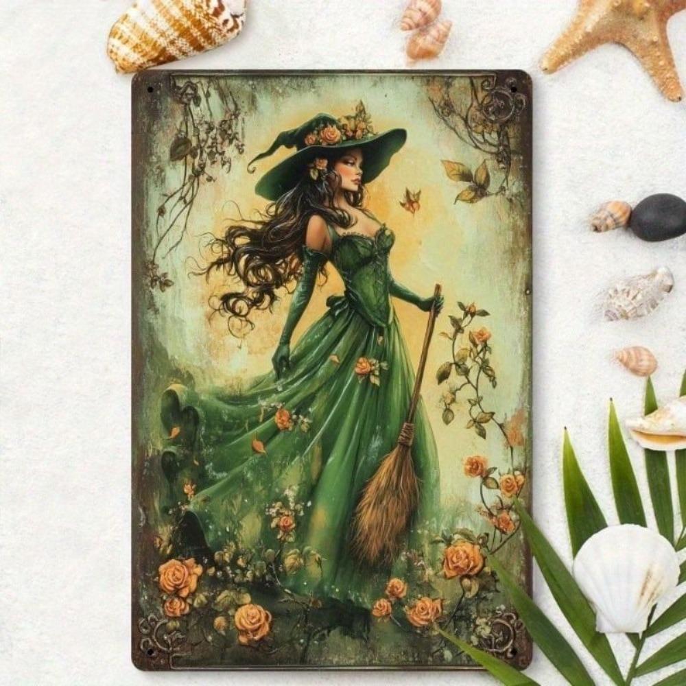 Metal Wall Art Vintage Witchcraft Decor for Home Bar Cafe 8x12 Inch