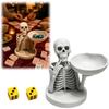 Bol à bonbons squelette imprimé en 3D Blanc mat Organiseur de bureau Plateau décoratif crâne, Porte-plateau à dés design crâne pour jeu de Mahjong