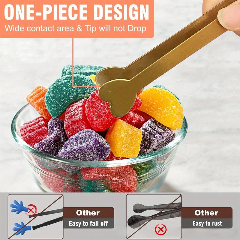 Serving Tongs Stainless Steel 4X Non Stick Stainless Steel Buffet Tongs Creative Heart-Shaped Design Smooth Locking Kitchen United States
