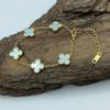 13MM Titanium Steel Bracelet Double-sided Shell Star Pattern Shell Lucky Fashion Ladies Four-leaf Clover Bracelet
