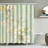 Elegant Floral Shower Curtain White Yellow Blossoms Green Leaves Bathroom Decor Waterproof Mildew Resistant Easy To Clean