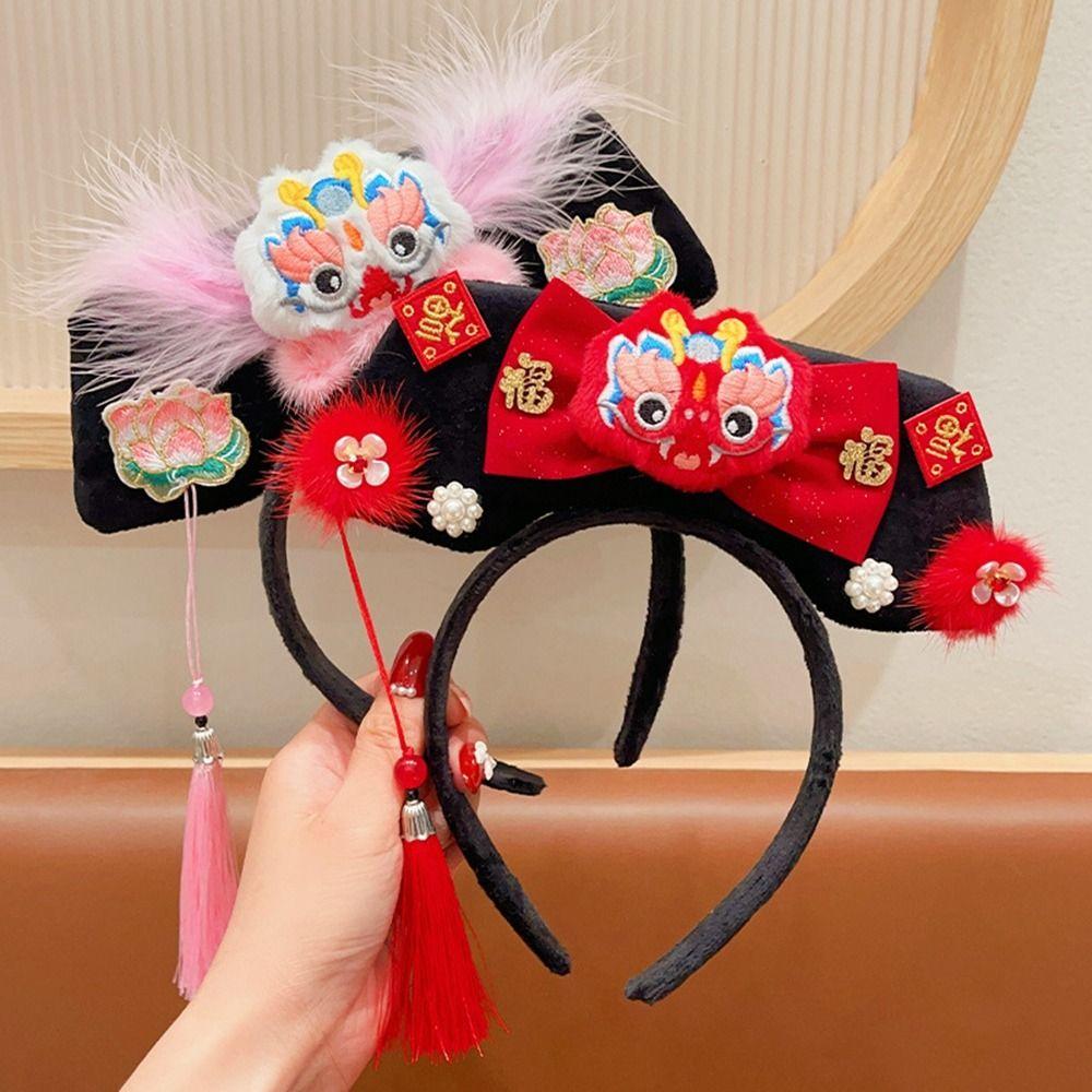 Flower Ancient Style Gege Headband Snake Year Hanfu Headwear  New Year Hair Accessories