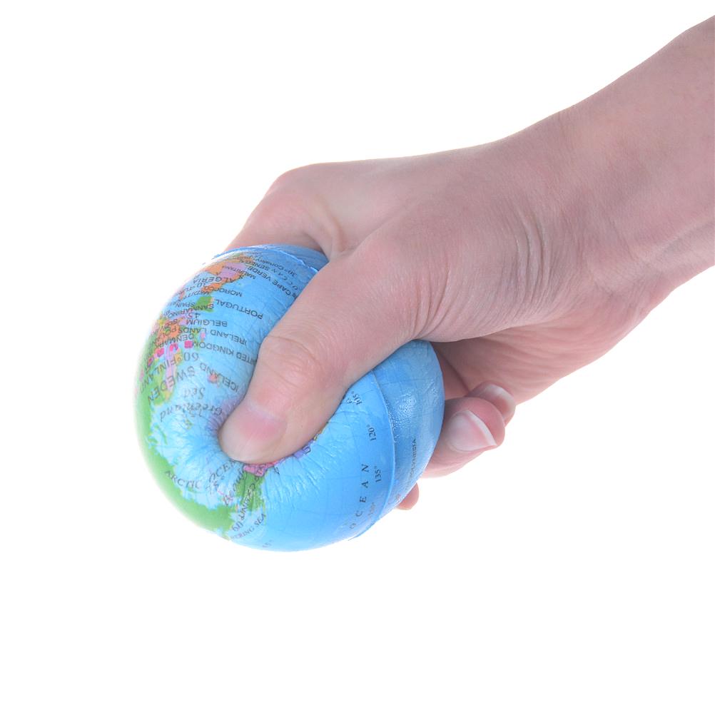 7.6Cm Stress Relief World Map Foam Ball Toy Palm Ball Planet Earth Ball Toy
