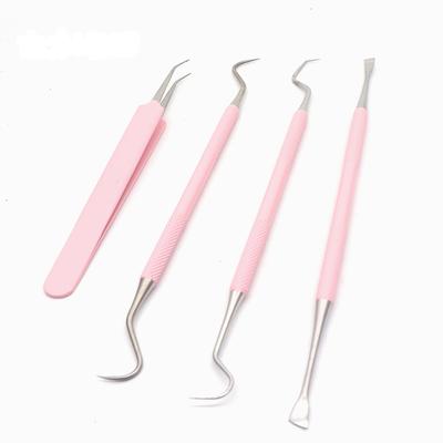 3 Stück Dentalsonde Mundspiegel Pinzette Edelstahl Rosa Farbe Doppelkopf Hygiene Explorer Sonde Haken Zahnarztwerkzeug