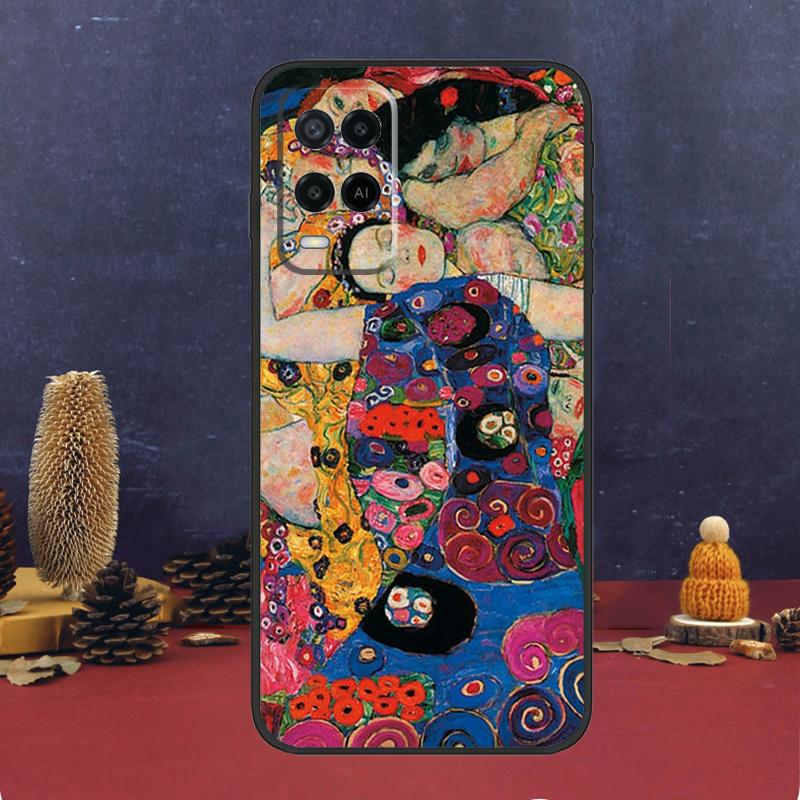 The Kiss Gustav Klimt Painting Case For Oppo A16 A76 A96 A17 A57 A40 A60 A80 A98 A58 A78 A18 A38 A54 A74 A94 A15 A5 A6 Pro