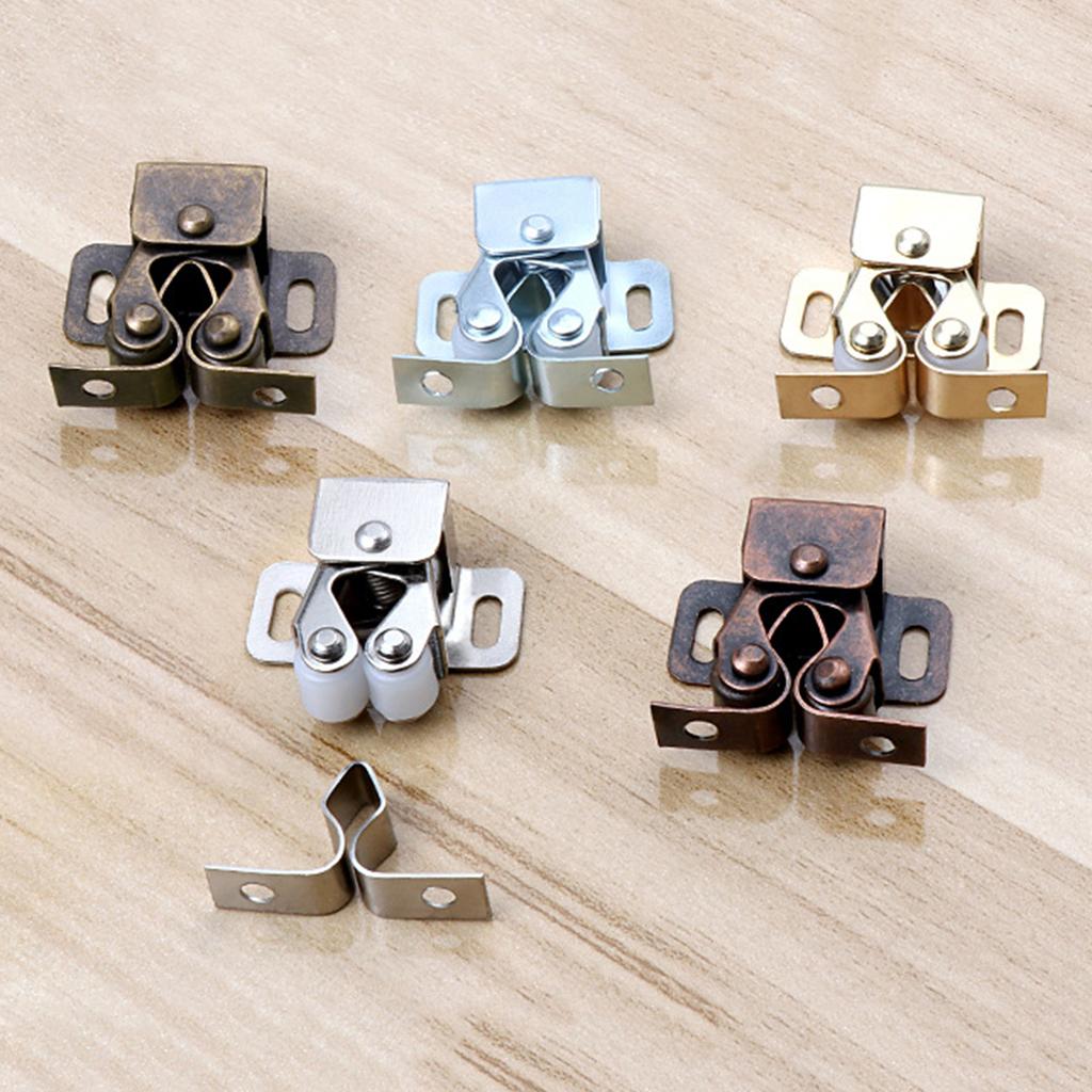 Set aus 5 Schranktürschnappern mit Schrauben Doppelrollen-Schrankverschluss Doppelrollen-Schnapper Verwendung für Heimmöbel
