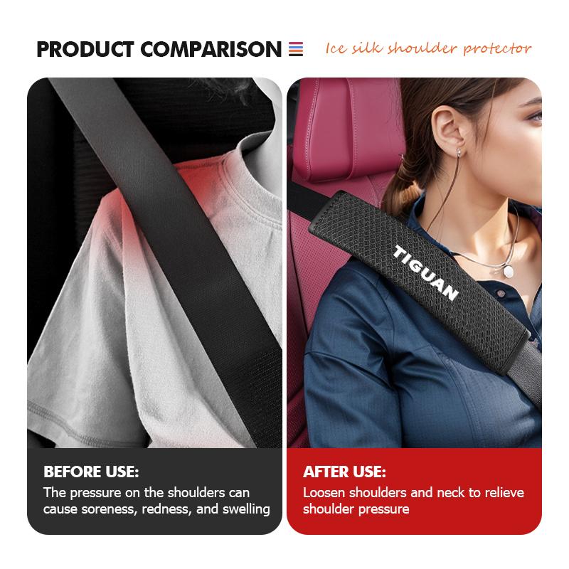 BAD1 28cm Car Seat Belt Shoulder Net Breathable Guard For Volkswagen VW Tiguan Scirocco Sagitar Magotan 4 5 6 7 MK4 MK5