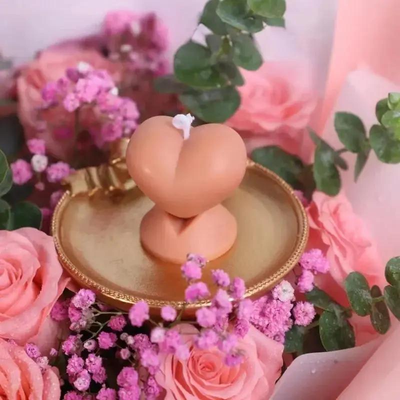 Creative Love Silicone Handmade Candle Mold Heart Shape Chocolate Ice Cake Baking Mold Home Decor Crafts Gypsum Resin Soap Tools