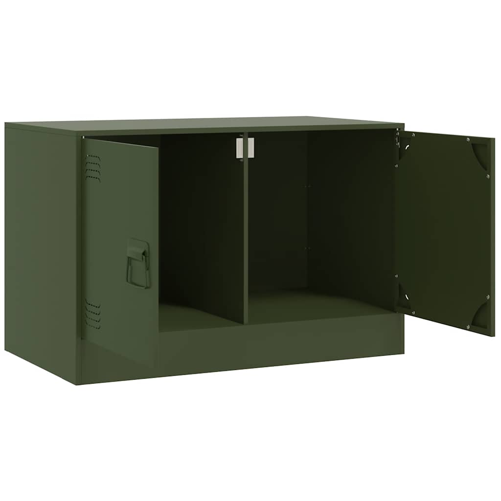 TV Cabinets (2 pcs) Olive Green 67 x 39 x 44 cm Steel