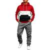 Men's Color Block Lined Hoodie Sweatshirt and Jogger Pants Set for Winter