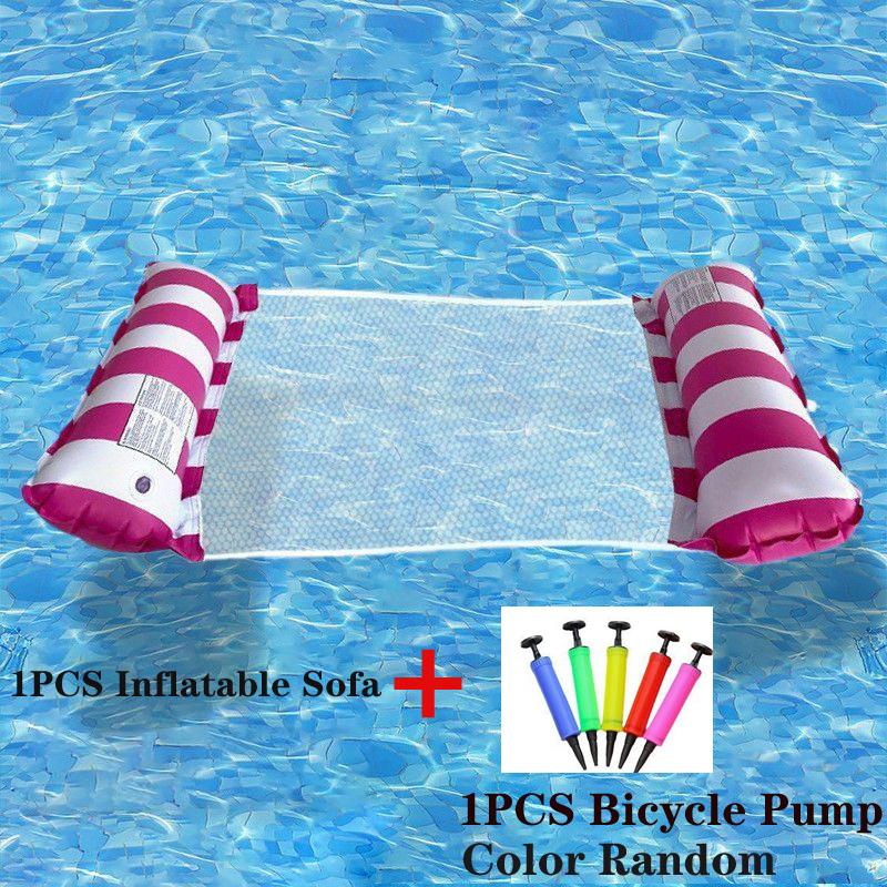 Summer Inflatable Foldable Floating Row Swimming Pool Water Hammock  PVC Air Mattresses Bed Beach Water Sports Lounger Chair