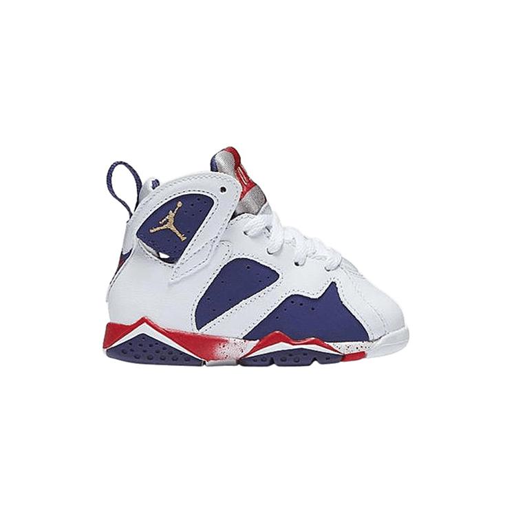 Jordan Air Jordan 7 Sweater High-Top Kleinkindschuhe Weiß Blau Säugling und Kleinkind 304772-133