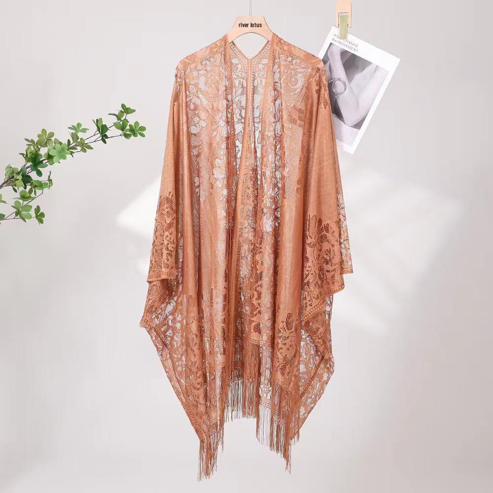Damen Chinesischer Cheongsam Spitze Quaste Strickjacke Schal - Frühling/Sommer Dünner Stil