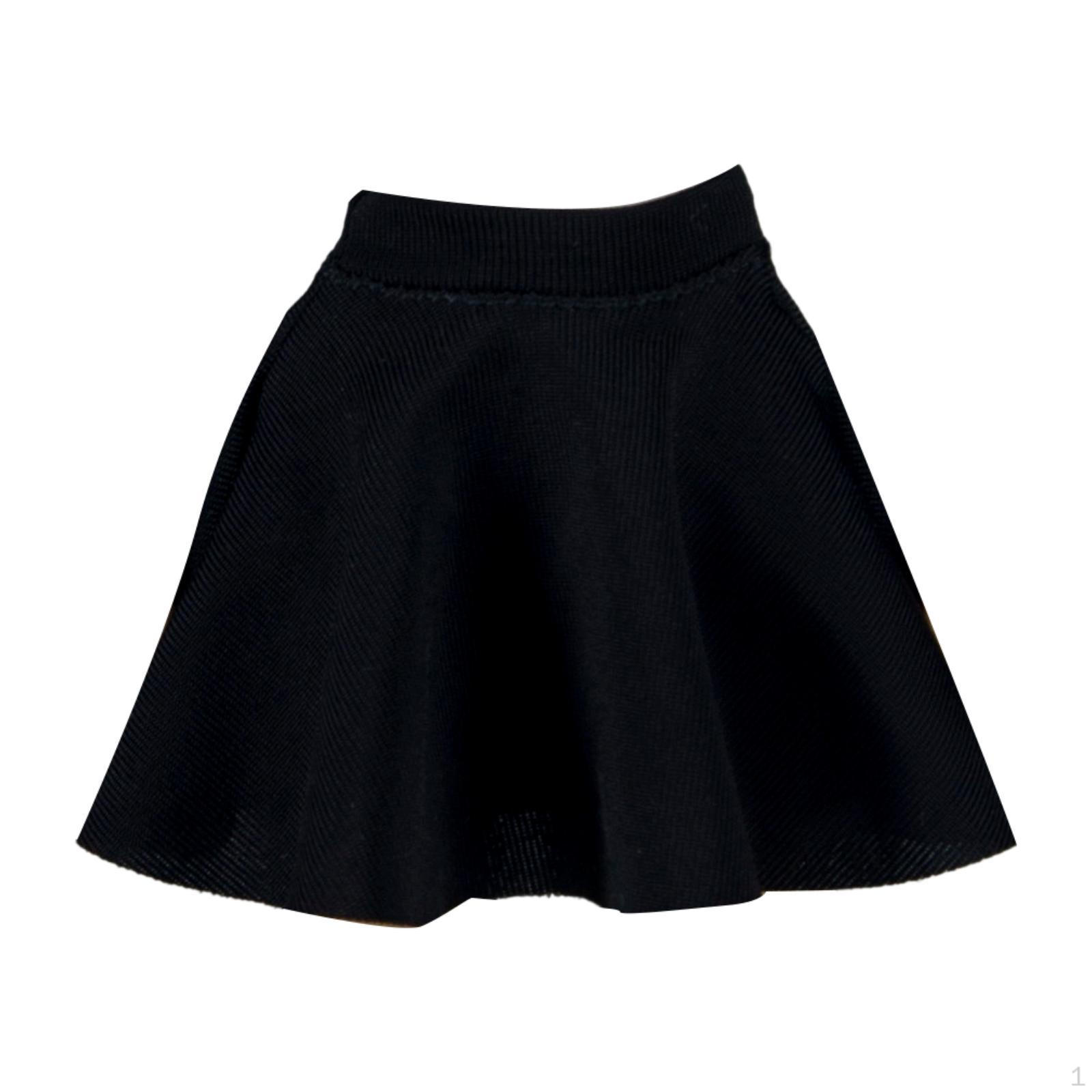 

1/12 Action Figure Clothes Doll Costume Women Skirt Fits 6 Female Elastic Fashionable Miniature чёрный