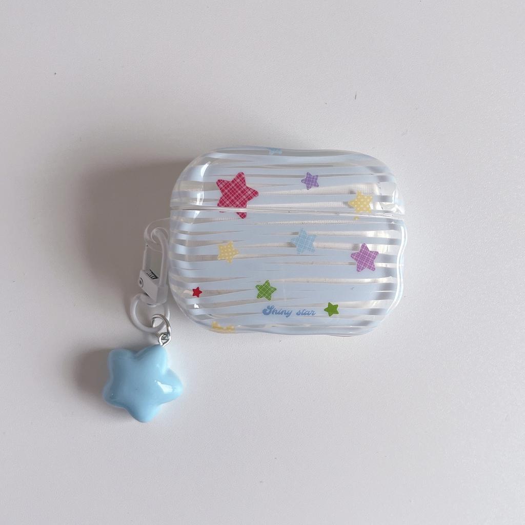 Striped color stars for AirPods 1 /1 protective case pro1 apple bluetooth 1/1 generation earphone case pendant