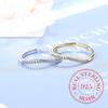 Echter 925er Sterlingsilber Zirkonia Cz Ring Damenschmuck Verdrehter Mikropflasterring Für Frauen Koreanischer Stil Ringe