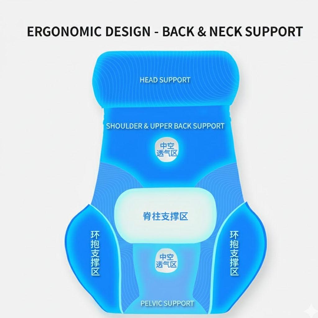 Ergonomic Memory Foam Lumbar and Neck Support Pillow Set | All-in-One Back Cushion for Office Chair & Desk Chair