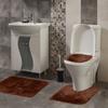 Bathroom Carpet Toilet Cushion Cover Microfiber Absorbent Non-Slip Mat Three-piece Set=U-shaped 40*50+cover 45*50+door Mat 50*80