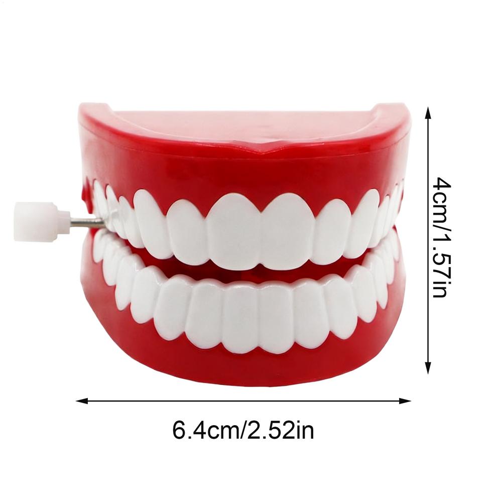 

Wind Up Teeth Toy Funny Clockwork Gag Dentures Joke Toys for Kids Children Family Friends Adults Boys Girls червоний