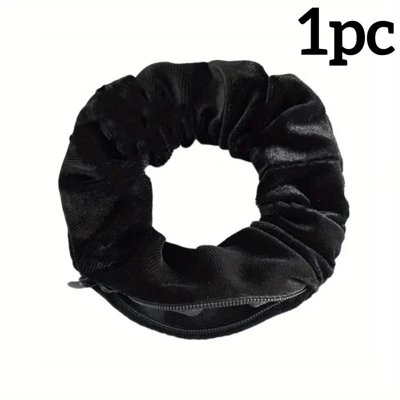 

Velvet Hair Scrunchie Soft Elastic Hair Tie Hidden Safe Sight Secret Hair Rope Key Cash Jewelry Storage Case for Travel Outdoor