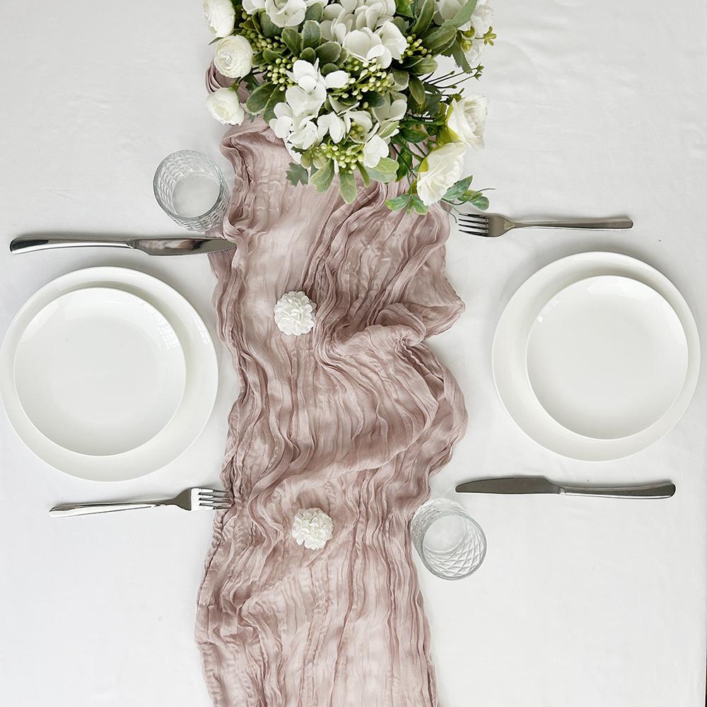 Semi-Sheer Gauze Table Runner, Cheesecloth, Wedding Table Path, Tulle Layout, Event Designing Kitchen Dining Decor