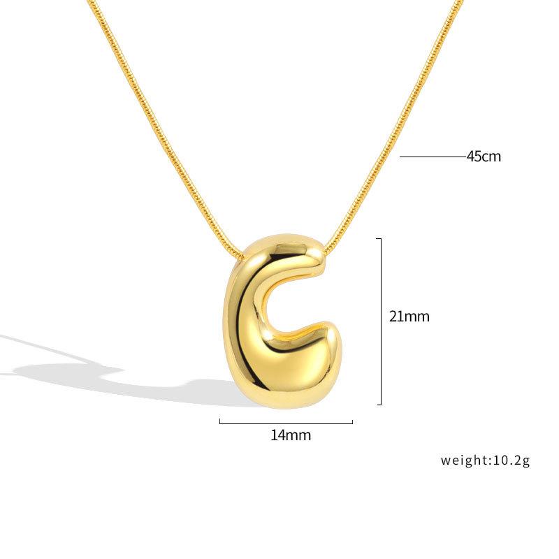 VENTFILLE 925 Sterling Silver 26 Letters Necklace For Women Gift Smooth Cute Balloon Jewelry Accessories Dropshipping Wholesale