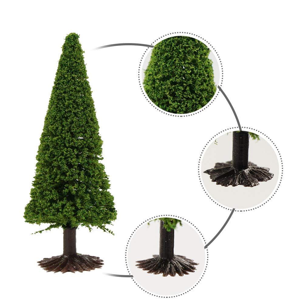 Scenery Collection Tree Model Tree 6-10cm 3 Size Mix 15 Trees + 8 Cow Models for 187 HO Gauge Landscape Miniature Garden Railway Model Building Model