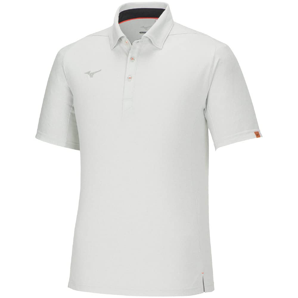 Mizuno Dry Polo Short UPF Heather Size L Men's Shirt, Sleeve, 15, Moisture-Wicking, Quick-Drying, White, (32MAA083)