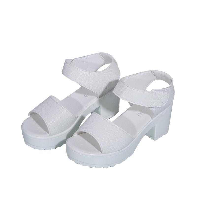 Modeabsätze Damen Sandalen Sommer Neue Mode Elegant Klobig Lässig Peep Toe Gummisohle Rutschfest Blockabsätze Damen Schwarze Absätze