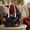 Halloween Pumpkin Bat Pattern Tote Bag Large Capacity Portable Casual Daily Shoulder Handbag