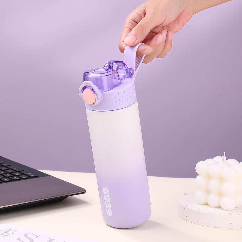 Vacuum Cup Girl Drinking Bottle Double Drinking Mouth Gradient Dopamine Spacious Outdoor Activity Athletic Space Pot