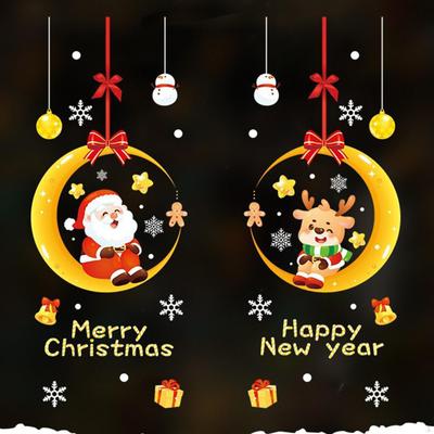 Christmas Window Clings Wall Decals Living Room Xmas Home Decor Office Stickers Glass