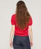 CARGOBROS FOR WOMAN Boucle V-Neck Short Sleeve Knit (Red)