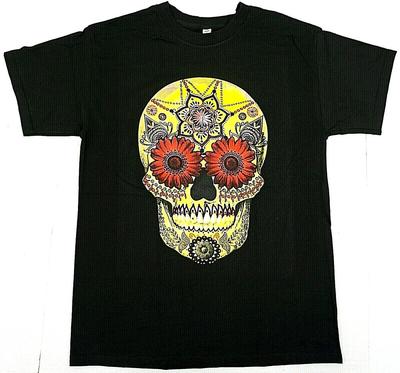 Blumen Zucker Schädel T-Shirt Dia De Los Muertos Horror Halloween Erwachsenen T-Shirt Neues Unisex T-Shirt