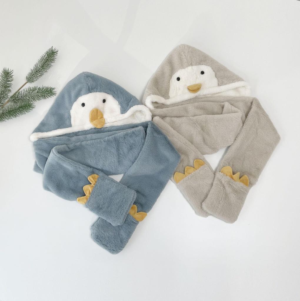 Unisex Daily Penguin Fur Hooded Warmer Hat