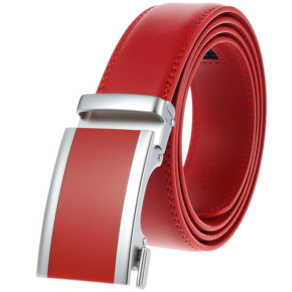 1Pcs Two-Layer Belt, Automatic Buckle Belt, Men'S Casual Belt Ly36-3 3050-1